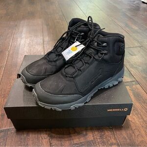 Merrell men's coldpack ice+ mid polar waterproof boots Black Leather Shoes